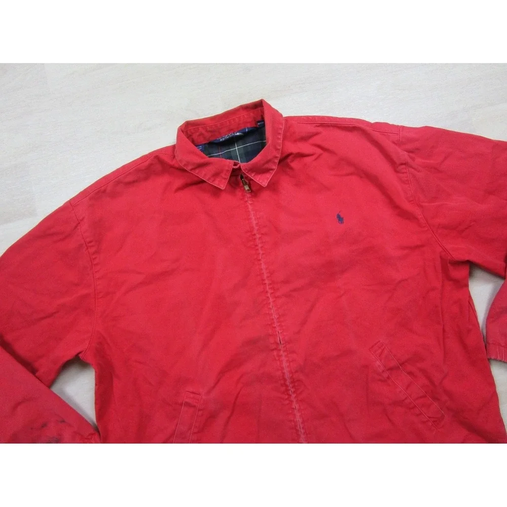 Vintage 90s Polo Ralph Lauren Harrington Jacket Men's (L) Plaid Lined Preppy